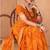 mustard orange chiffon bandhani geometric printed saree with blouse 
