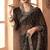 black chiffon bandhani geometric printed saree with blouse 
