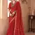 red chiffon bandhani geometric printed saree with blouse 