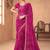 magenta chiffon bandhani geometric printed saree with blouse 