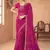 magenta chiffon bandhani geometric printed saree with blouse 
