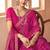 magenta chiffon bandhani geometric printed saree with blouse 