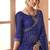 blue chiffon bandhani geometric printed saree with blouse 