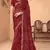 maroon chiffon bandhani geometric printed saree with blouse 
