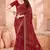 maroon chiffon bandhani geometric printed saree with blouse 