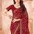 maroon chiffon bandhani geometric printed saree with blouse 