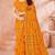 yellow chiffon bandhani geometric printed saree with blouse 
