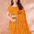 yellow chiffon bandhani geometric printed saree with blouse 