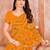 yellow chiffon bandhani geometric printed saree with blouse 