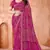 magenta chiffon bandhani geometric printed saree with blouse 