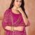 magenta chiffon bandhani geometric printed saree with blouse 
