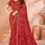 red chiffon bandhani geometric printed saree with blouse 