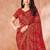 red chiffon bandhani geometric printed saree with blouse 