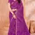 purple chiffon bandhani geometric printed saree with blouse 