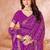 purple chiffon bandhani geometric printed saree with blouse 