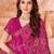 pink chiffon bandhani geometric printed saree with blouse 