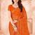 orange chiffon bandhani geometric printed saree with blouse 