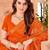 orange chiffon bandhani geometric printed saree with blouse 