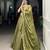 green Fendi Silk Sequins Thread Embroidered Belt Lehenga Choli