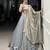 sky blue Fendi Silk Sequins Thread Embroidered Belt Lehenga Choli
