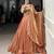 orange Fendi Silk Sequins Thread Embroidered Belt Lehenga Choli