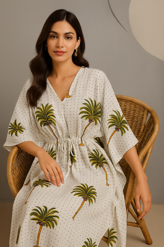 Cotton printed kaftan