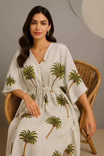 Cotton printed kaftan