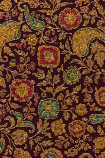 Purple embroidered suit with dupatta