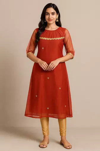 Super net gota kurta