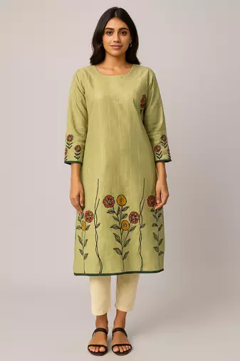 Cotton block printed kurta