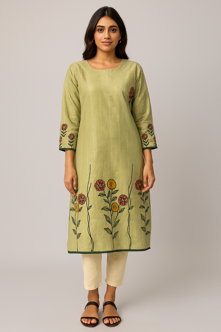 Cotton block printed kurta