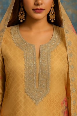 Soft organza ochre suit set 2