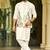 Off white malai satin kurta with intricate embroidery work nehru jacket