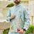Sky blue malai satin kurta with embroidery work nehru jacket
