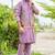 "lavender purple malai satin kurta with embroidery work nehru jacket