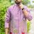 "lavender purple malai satin kurta with embroidery work nehru jacket