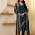 Women Floral Zari Embroidered Yoke Design Crushed Organza Kurta Set