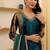 Women Floral Zari Embroidered Yoke Design Crushed Organza Kurta Set