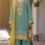 Sky embroidered chinon semi-stitched palazzo style salwar suit