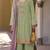 Light green embroidered chinon semi-stitched palazzo style salwar suit