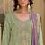 Light green embroidered chinon semi-stitched palazzo style salwar suit