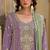 Purple embroidered chinon semi-stitched palazzo style salwar suit
