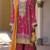 Pink embroidered chinon semi-stitched palazzo style salwar suit