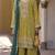 Mustard embroidered chinon semi-stitched palazzo style salwar suit