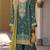 Aqua blue embroidered chinon semi-stitched palazzo style salwar suit