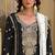 Black embroidered chinon semi-stitched palazzo style salwar suit