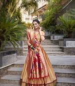 chikoo Paithani Jacquard Silk Lehenga Choli with Weaving Zari Tassel Dupatta