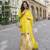 LIME YELLOW CHINON SHARAR SUIT