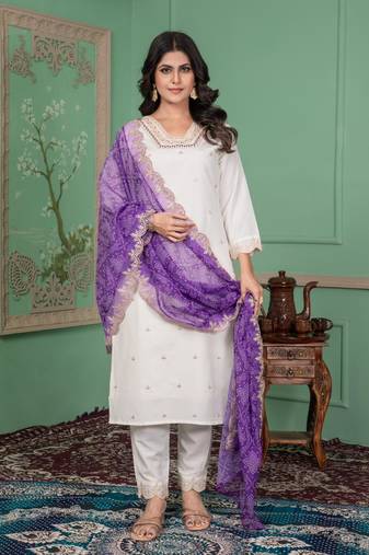 Women's  Kurta Set with Dupatta Pure Cotton Suits for Women with Dupatta 