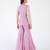 Mauve embroidered georgette co ord set